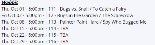 Расписание ближайших премьер с картуна. Согласно последнему промо каждую неделю нас будут ждать новые бомбы. Что будет после медведей, пока неизвестно. И ещё почти наверняка вернётся АТ, но точных дат...